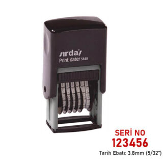 Sırdaş Numaratörlü Kaşe 5840 (1 satır üst yazılı)